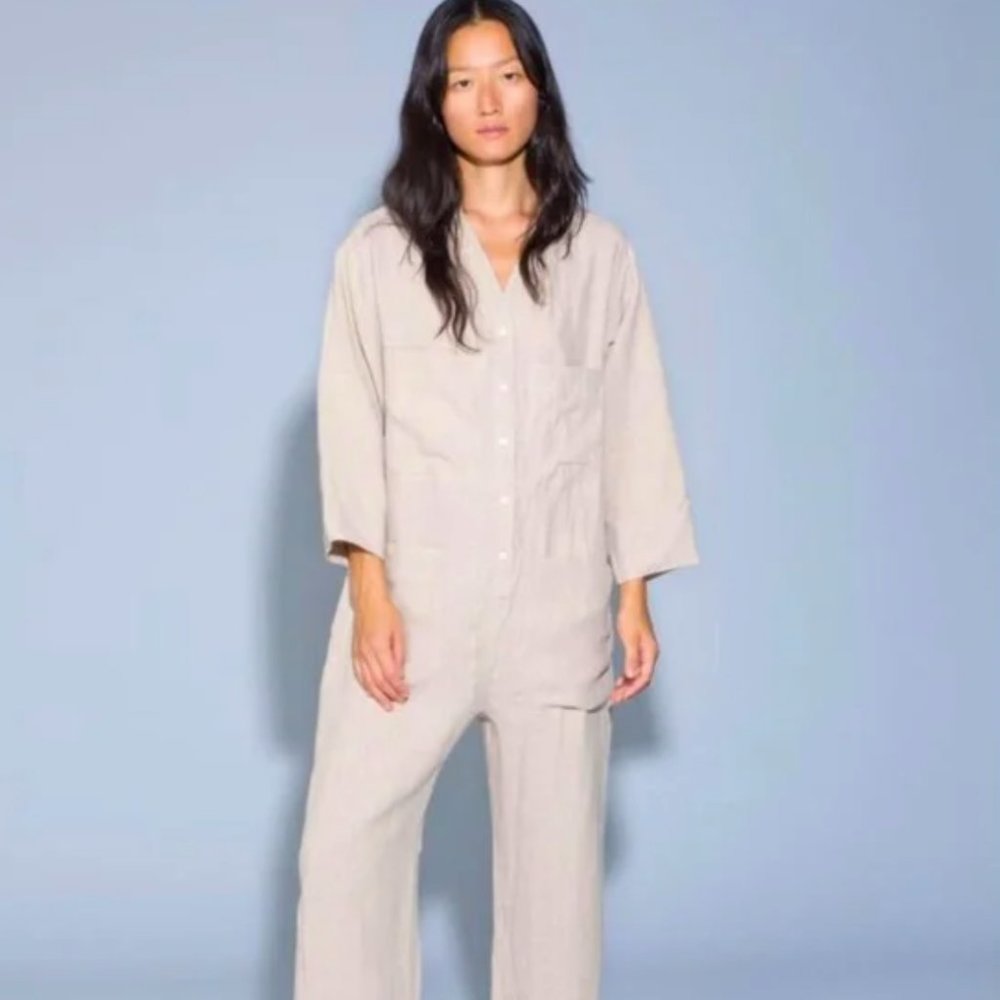 Ilana Kohn Linen Tuck Jumpsuit